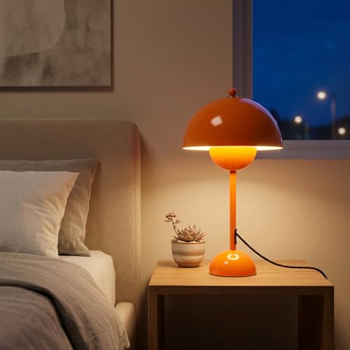 Creative Mid-Century Modern Bud Table Lamp for Home&Office, Pastel Orange - color: Pastel Orange