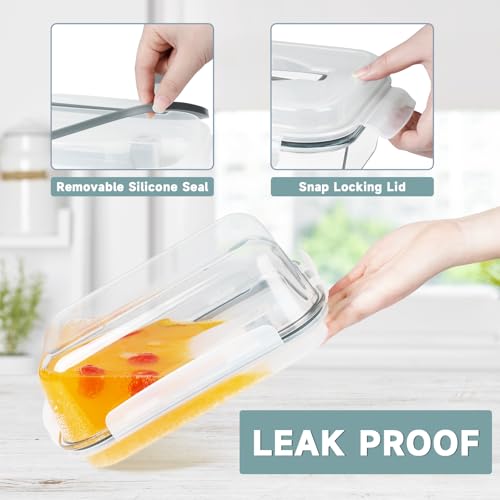 KOMUEE 2 Pack 220oz+76.4oz Extra Large Glass Food Storage Containers Set