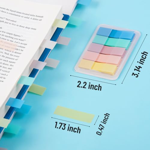 Golcellia Sticky Tabs, Soft Pastel Book Tabs for Notebooks, 300 Pcs - color: Yellow, Pale Purple, Pink, Mint Green, and Sky Blue