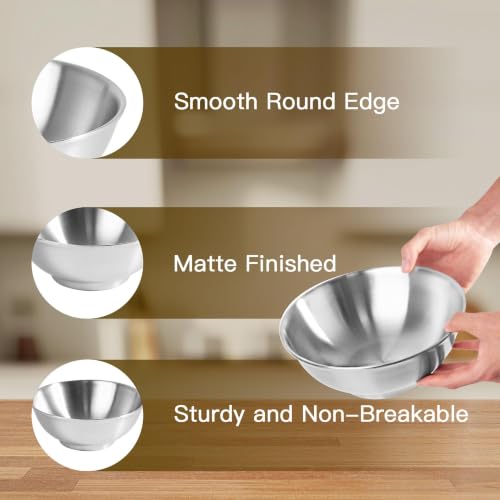 IMEEA 54 Oz Ramen Bowls Stainless Steel Double Wall Soup Bowls, Set of 2