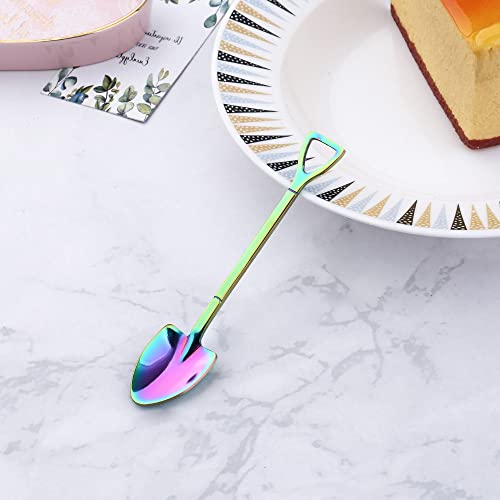 10 Pack Stainless Steel Mini Coffee Spoons, 4.7 Inches - Rainbow Demitasse Espresso Spoons for Dessert, Tea, Appetizer & Party Supplies - size: Rainbow 10 Pieces