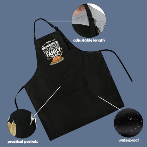 Funny Apron for Men Women,Humorous Kitchen Apron- Grilling Cooking BBQ Accessories, Gift for Dad Husband - color: Family the Bird