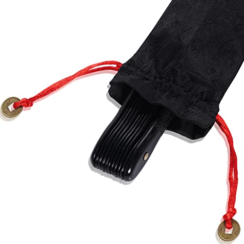 2 Packs Large Folding Hand Rave Fan for Men and Women Line Dancing, Black