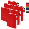 feela 6 Pack Pocket Mini Notebooks Bulk, Small Cute Memo Notepads Hardcover College Ruled Lined Journals with Pen Holder for School Business Work, with 6 Black Pens, 3.5”x 5.5”, A6, Red - color: 6 Red