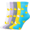 KONY Women's Animal Socks, Cotton Crew Fun Novelty Gifts, 5 Pairs - color: 5 Ducks - 5 Pairs