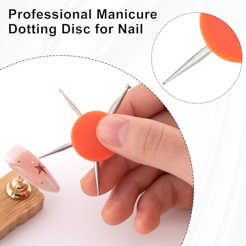 Nail Dotting Tool, 5-in-1 Metal Dotting Tool Nail Art, Orange - color: Orange, 1pcs, 5-in-1