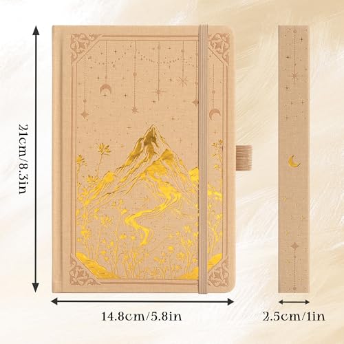 MGGAO Lined Journal Notebook for Women Men, A5 Aesthetic Notebook - color: Beige, size: Lined