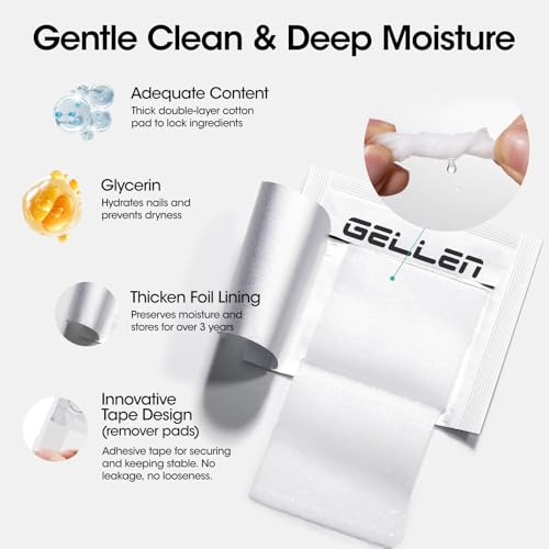 GELLEN Nail Cleanser Pads and Polish Remover Pads 400 Pack with Tools - size: 402PCS (Remover Pads Included)