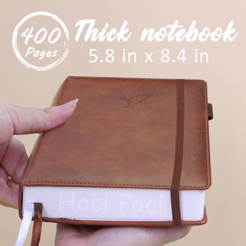 Hoci Poci 400 Pages Lined Journal Notebook, 5.8" x 8.4", Brown - color: Brown, size: Lined-400 Pages (5.7"×8.3")