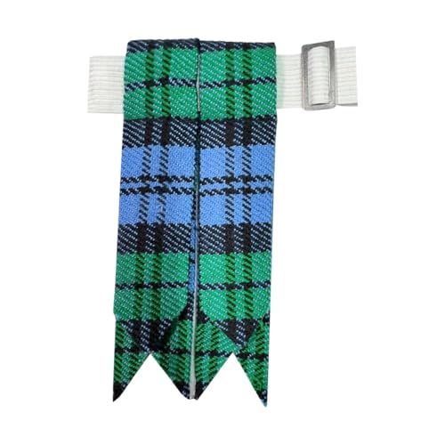Men's Men's Tartans Kilt Flashes with Heavy Buckle Elastic Adjusters Fit - color: Campbell Arech