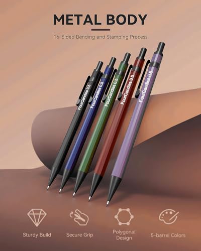 Four Candies Metal Mechanical Pencils 0.5, 19-Count Pack with Case - style: 0.5mm