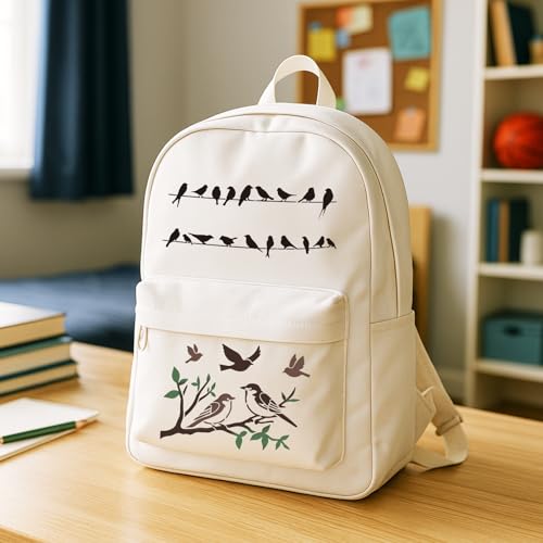 12Pcs Hummingbird Stencil PET Painting Templates Birds Inlay Border Stencils for Furniture Reusable DIY Craft for Wall Wood Fabric Canvas Paper Home Decor - color: bird