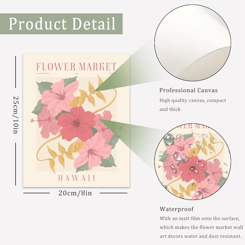 Flower Market Posters Set of 9, Minimalist Wall Art Prints, Vintage Flower Pictures, Abstract Canvas Colorful Floral Painting for Living Room, Bedroom, Dorm - color: Flower 04-9PCS