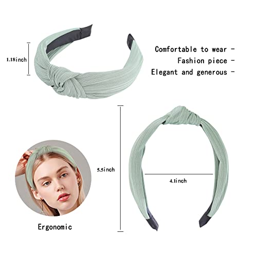 LOVNFC Womens Headbands, 5Pcs Knotted Head Bands No Slip Fashion for women Girls (Mixed Color) - color: pure color