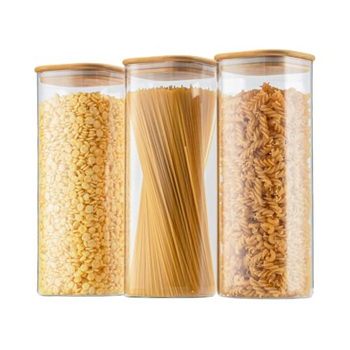 D2scrma 71oz/2.2Qt Square Glass Storage Containers with Lids 3-Pack - size: 71oz*3