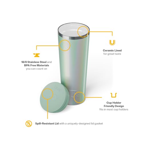 RTIC 28oz Everyday Tumbler, Insulated, Ceramic Lined, Fresh Mint Glitter - color: Fresh Mint Glitter, size: 28 Ounces