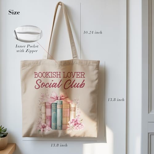 Aesthetic Canvas Tote Bag, Cute Reusable Bags for Women with Inner Pocket - color: Black