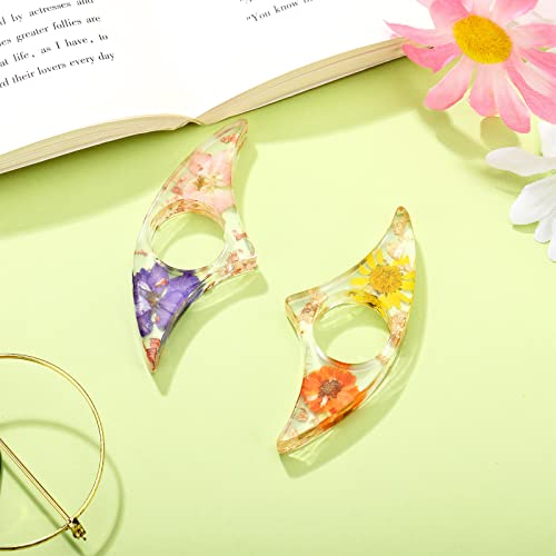 Outus 2 Pcs Dried Flower Book Thumb Page Holders Resin Book Page Holder - style: Adorable Style