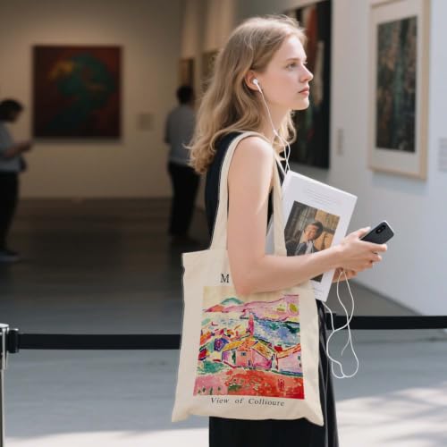 Art Canvas Tote Bag,Art Lovers Gifts,Aesthetic Tote Bag for Women. - color: Beige - Matisse 03
