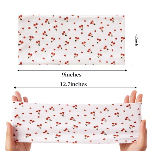 Sunolga 7 Pack 4.2in Wide Floral Polka Dot Non Slip Headbands for Women