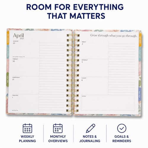 WORLD TRAVELER Academic Planner School Organizer Jul 2026-Dec 2027, 7"x9" - color: Multi Blooms