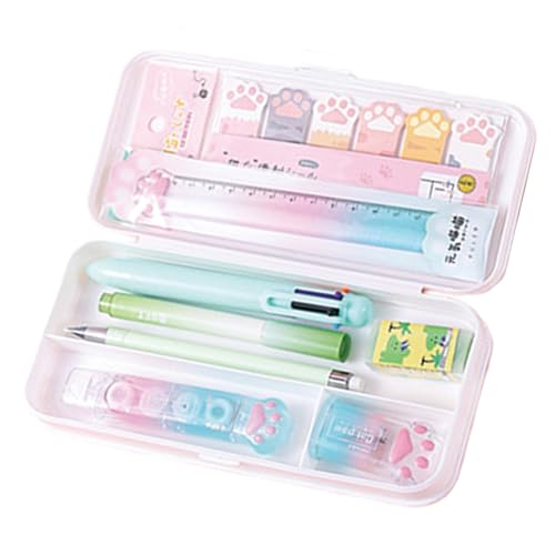 MOZXIRZ 9 Pcs Cute Green Stationery Set for Girls Boys Kids Women Back to School Supplies Office Supplies Kawaii Cat Paw Stationery Gift (Green) - color: Green