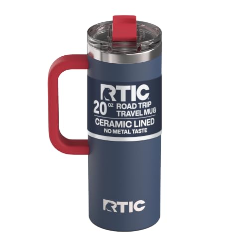 RTIC 20oz Road Trip Travel Mug with Lid and Handle, Patriot - color: Patriot, size: 20 Ounces