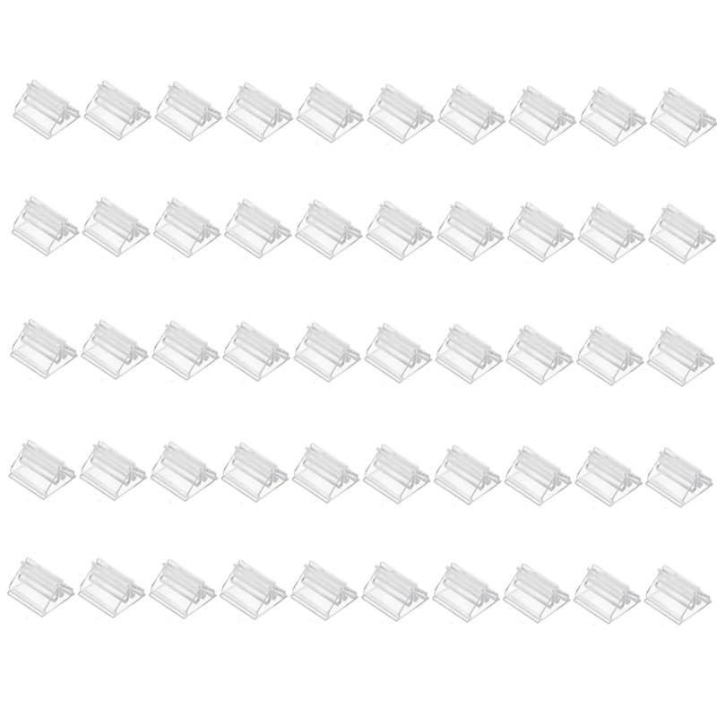 50 Pcs Clear Card Stands, Triangular Display Holders for Game Cards, Photos, Menus, Table Number Signs - Transparent Acrylic Card Holders for Board Games & Decor