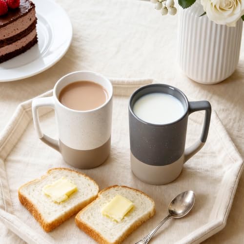 16 OZ Large Coffee Mugs Set of 4, Big Ceramic Tea Cup - color: Multicolour