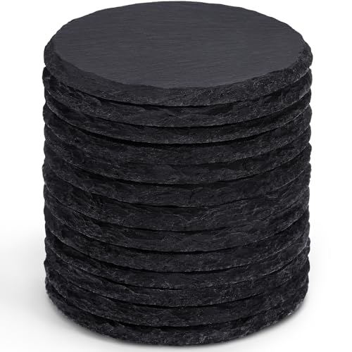 13 PCS Slate Coasters for Laser Engraving, Natural Stone Drink Coaster Bulk - color: 13 Pieces Round