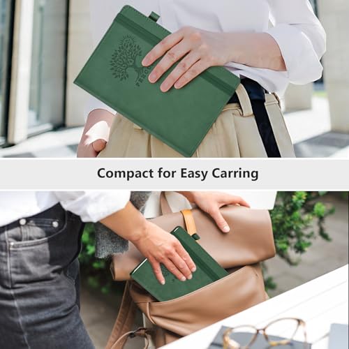 Blank Journal Notebook 5.9"×8.5", Leather Sketchbook,160 Pages Sketch book - color: Green, size: Blank Page