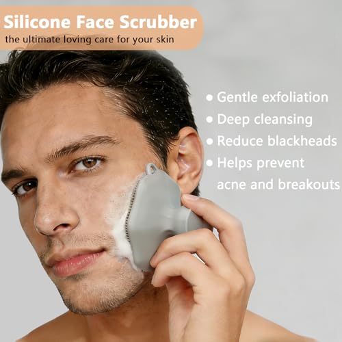 Silicone Face Scrubber, Facial Cleansing Brush,Face Exfoliator Brush, 2 PCS