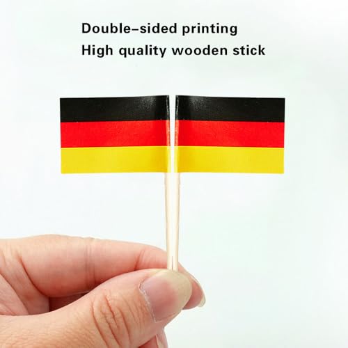 mflagperft Germany Toothpick Flags 100 Pack, German Flag Cocktail Picks - color: German