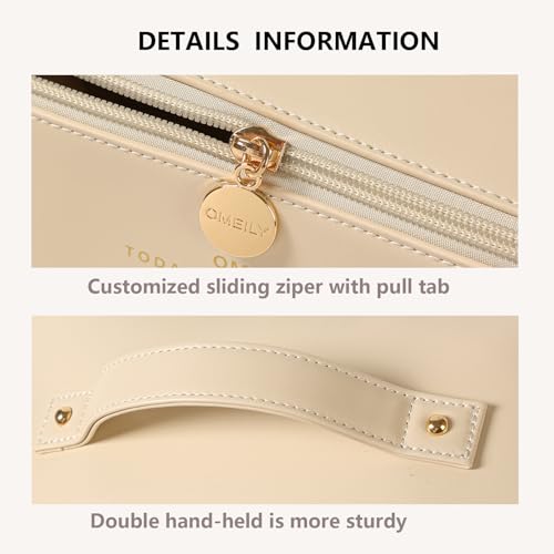 Omeily Travel Makeup & Toiletry Bag for Women Cosmetic Bag Makeup Organizer - color: C-Beige