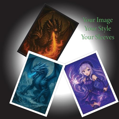 Custom Standard Size Border Card Sleeves for Trading Card Games – Personalized Full-Color Printed Design – Compatible with Magic The Gathering MTG, TCG – Premium Durable Sleeves for Deck Protection