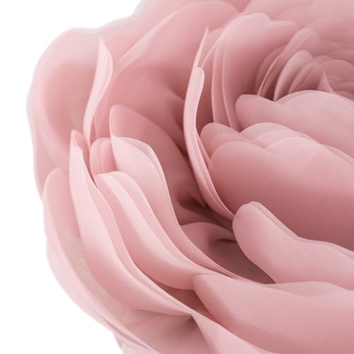 JWH Stereo Flower Throw Pillow Covers Aesthetic Decorative Floral Accent Pillow Cases Round Cushion Handmade Pillowcase for Bedroom Bed Couch Chair Car 12 Inch Dusty Pink - color: Rose Gold, size: 12" x 12" (Pack of 1)