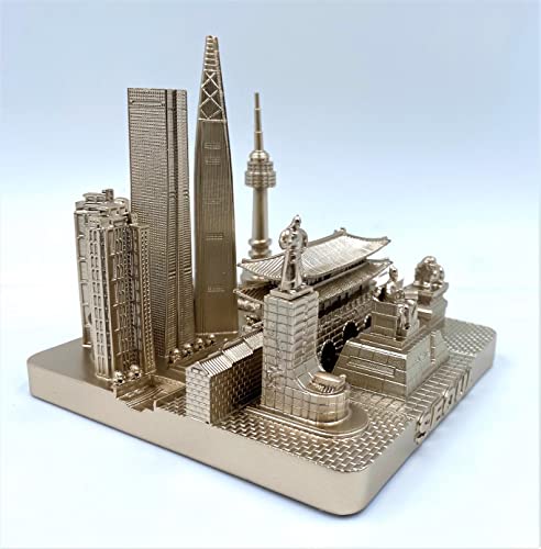 ZIZO Modern The World Landmarks Model Buildings City Skyline Statue for Home Decor for Boy Friends Gold 4" (Seoul) - color: Seoul