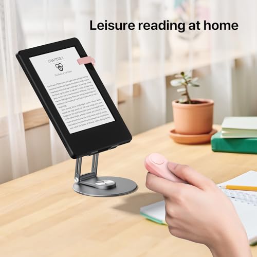 RF Remote Control Page Turner for Kindle Paperwhite Oasis eReaders Kobo,Camera Video Recording Remote Triggers, Page Turner for ipad Tablets Reading Novels Comics (Pink) - color: Pink