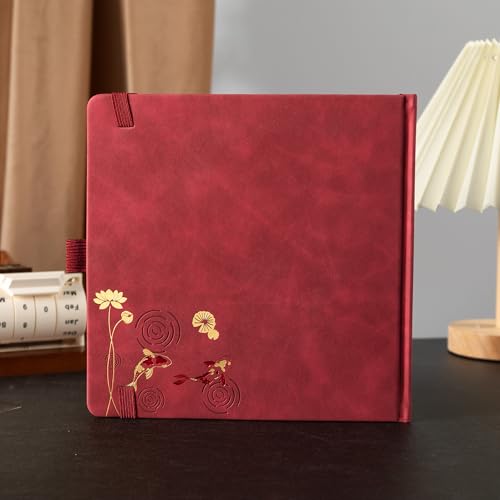 TIEFOSSI Dotted Square Journal Notebook 160 Pages for Women & Men(8 x 8) - color: Red, size: Square-Dotted
