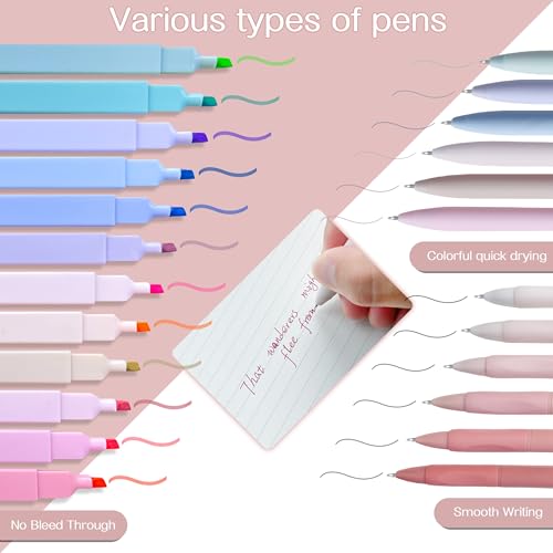 J6&H6 170Pcs Complete Bible Study Supplies Journaling Kit with Tabs, Highlighters and Color Pens, Notebook,Stickers & More Bible Accessories Set for Women, Beginner Christian Gifts(Pink) - color: Pink