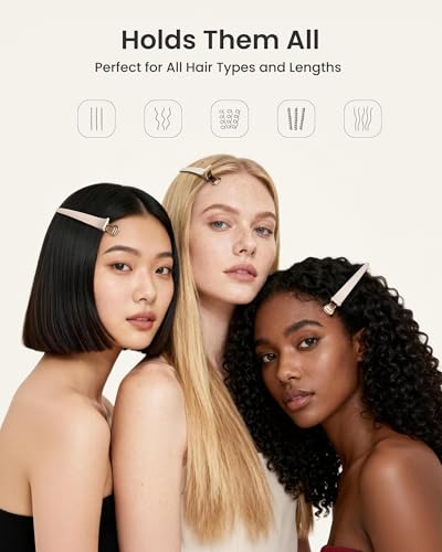 AIMIKE 4.8" Hair Clips for Styling, No-Crease Duckbill Clips, 6-Pack - color: Desert Titanium