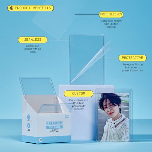 Mandu Deco PVC Free Toploaders, Perfect Fit for Kpop Album Sized Photocards, 2.5" x 3.5" (Pack of 25)