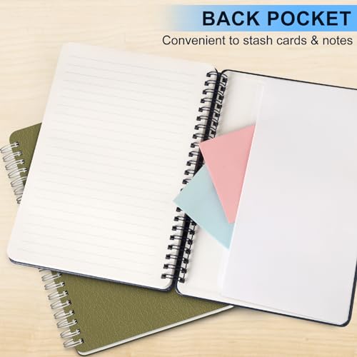 Lined Spiral Notebook for Women, A5 College Ruled Leather Spiral Journals - color: Blue, size: A5