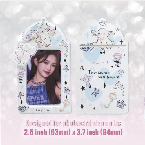 2 Pack K-pop Photocard Holder Keychain, Photo Card Holder with Cute Lamb - style: Lamb