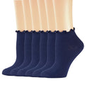 Mcool Mary Womens Ankle Ruffle Socks 6 Pack - color: Navy Blue, size: 5-9