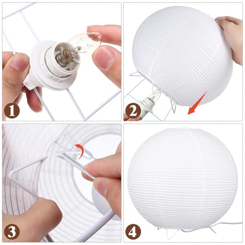Lurrose Rice Paper Lamp Desk Floor Lantern Nightstand Bedside Smalll Lamps for Bedroom Living Room Office Classroom Dorm (Ball, 9.8"x9.8"Inch)
