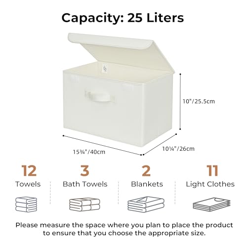 GRANNY SAYS Memory Keepsake Storage Box, Fabric Storage Bins with Lids - color: Ivory White, size: Large