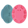 Silicone Face Brush Handheld Facial Cleansing Scrubber, Dark Green+Pink - color: 3rd-dark Green+pink (2 Pack)