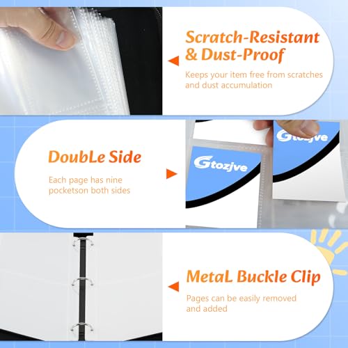 Premium Trading Card Binder, 4 Pocket Trading Card Binder for Pokemon TCG - color: Blue, size: Large