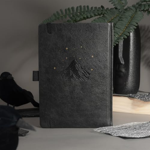 MGGAO Lined Journal Notebook for Women Men, A5 Aesthetic Notebook - color: Black, size: Lined